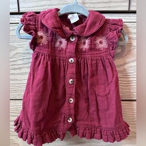 Kate Quinn Maroon Baby Dress with Sun Detail